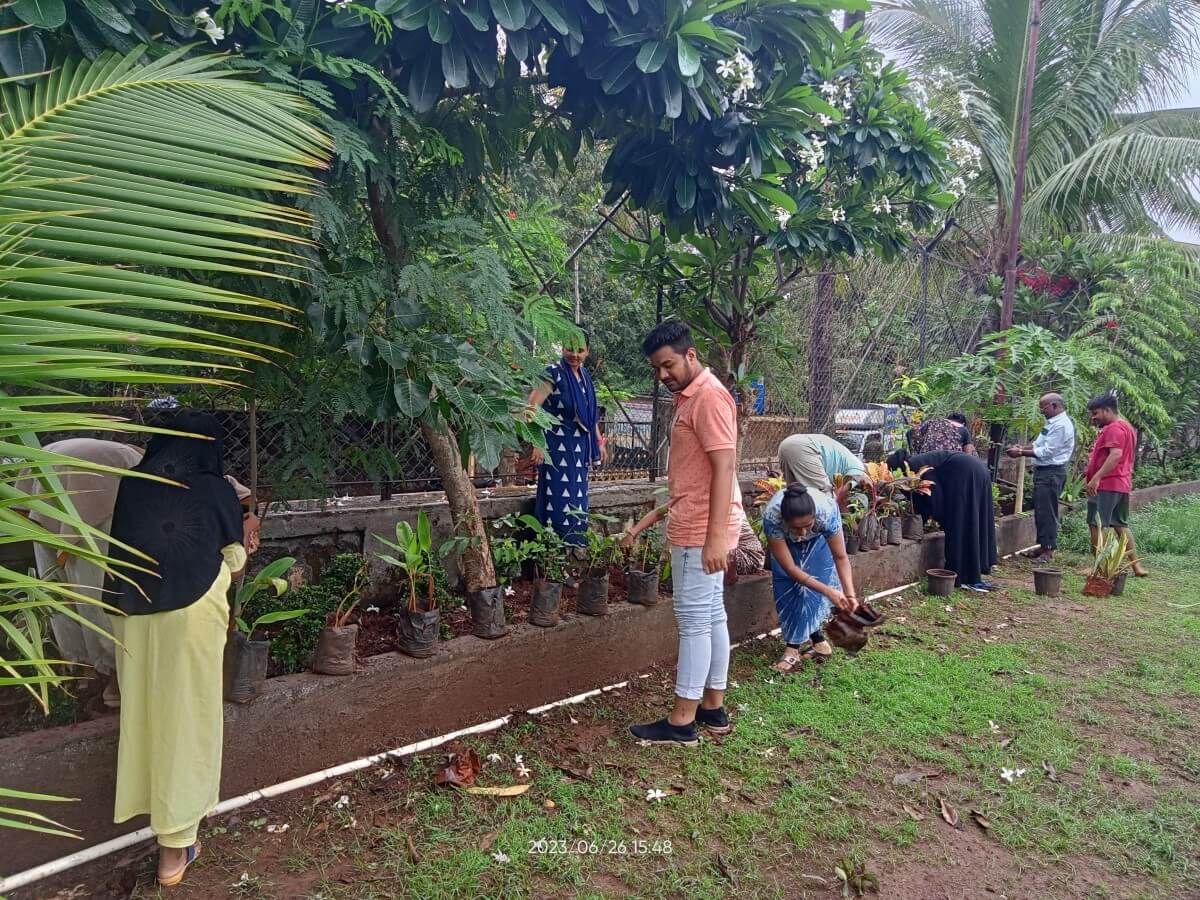 Peripheral greening at M-Power Library and Study Centre in Govandi by residents of M/East ward. Photo by Priya Shinde/Transforming M Ward Project, TISS.