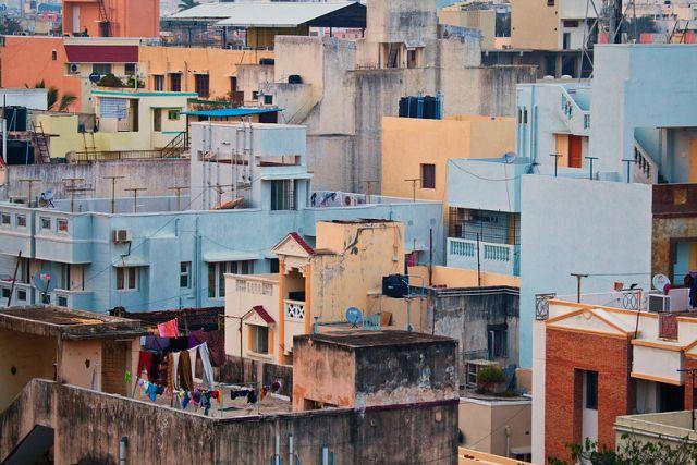 Tight-packed buildings in Chennai, India. Photo by Vinoth Chandar/flickr