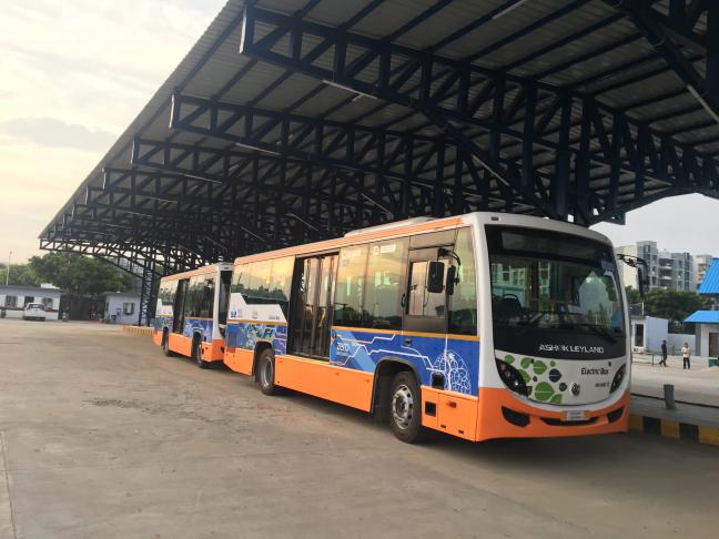 Public bus fleet in Ahmedabad, Gujarat. Photo: Neha Yadav/WRI India