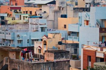 Tight-packed buildings in Chennai, India. Photo by Vinoth Chandar/flickr